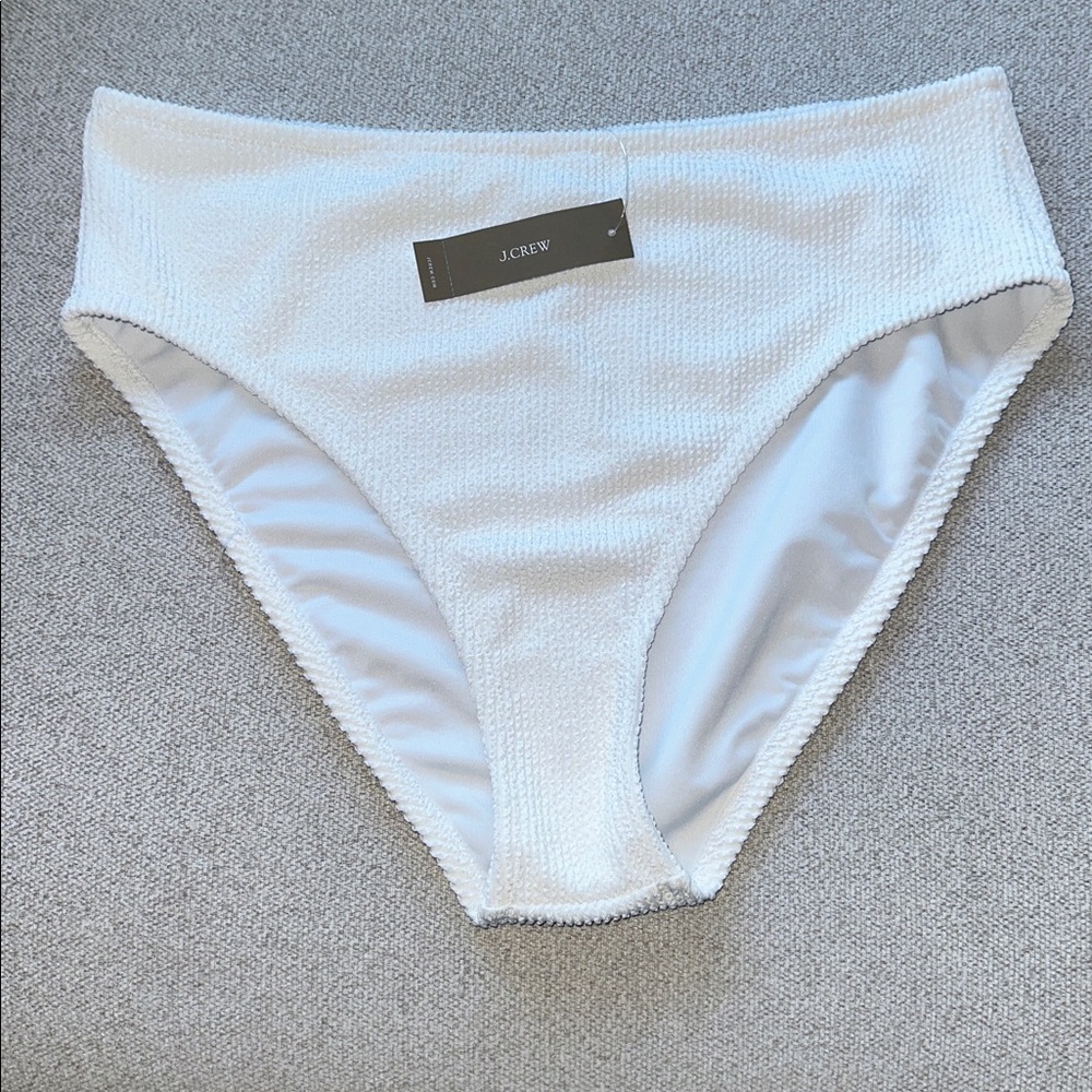 Jcrew White Hallie scrunchie bikini bottom